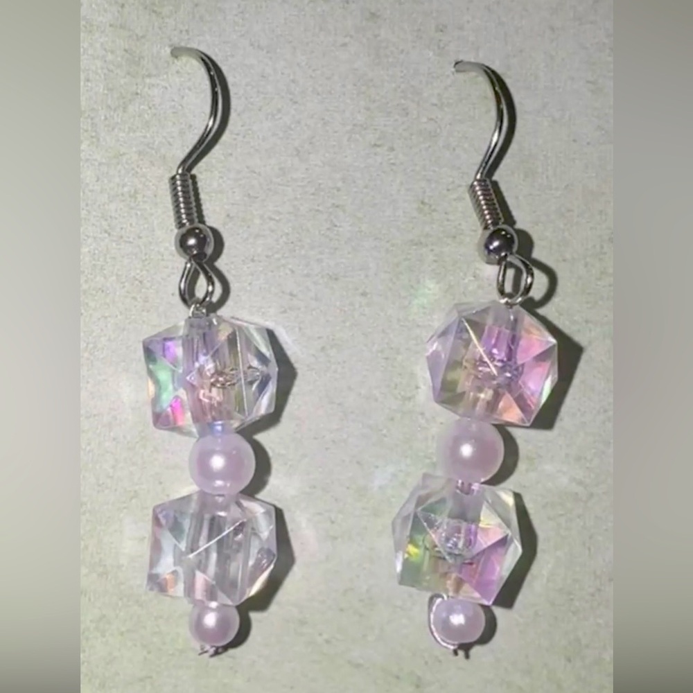 Sparkling beaded dangle earrings -handmade